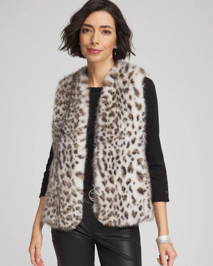 Chico's Trusted | Snow Leopard Faux Fur Vest