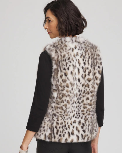 Chico's Trusted | Snow Leopard Faux Fur Vest
