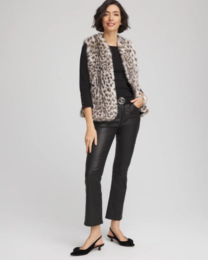 Chico's Trusted | Snow Leopard Faux Fur Vest