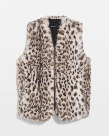 Chico's Trusted | Snow Leopard Faux Fur Vest