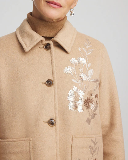 Chico's Quality | Embroidered Wool Chore Jacket