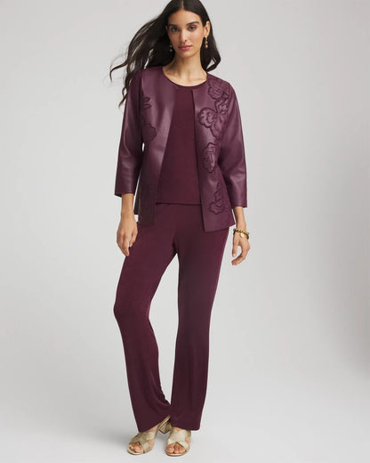 Chico's Top Pick | Travelers™ Collection Faux Leather Embroidered Jacket