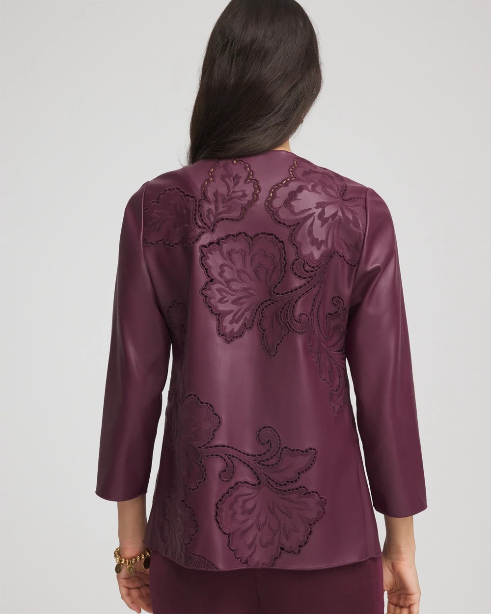 Chico's Top Pick | Travelers™ Collection Faux Leather Embroidered Jacket