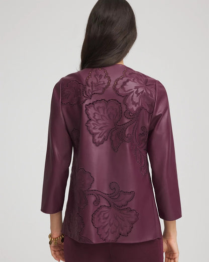 Chico's Top Pick | Travelers™ Collection Faux Leather Embroidered Jacket