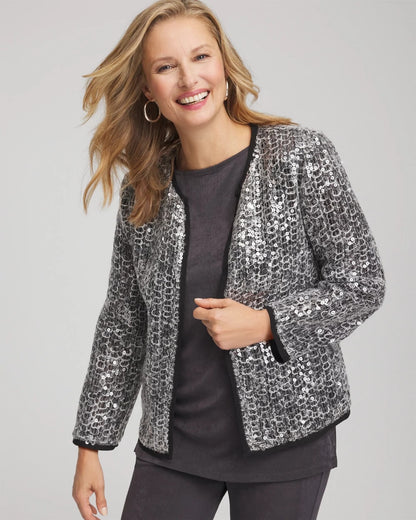 Chico's Sale | Travelers™ Collection Refined Sequins Netted Jacket