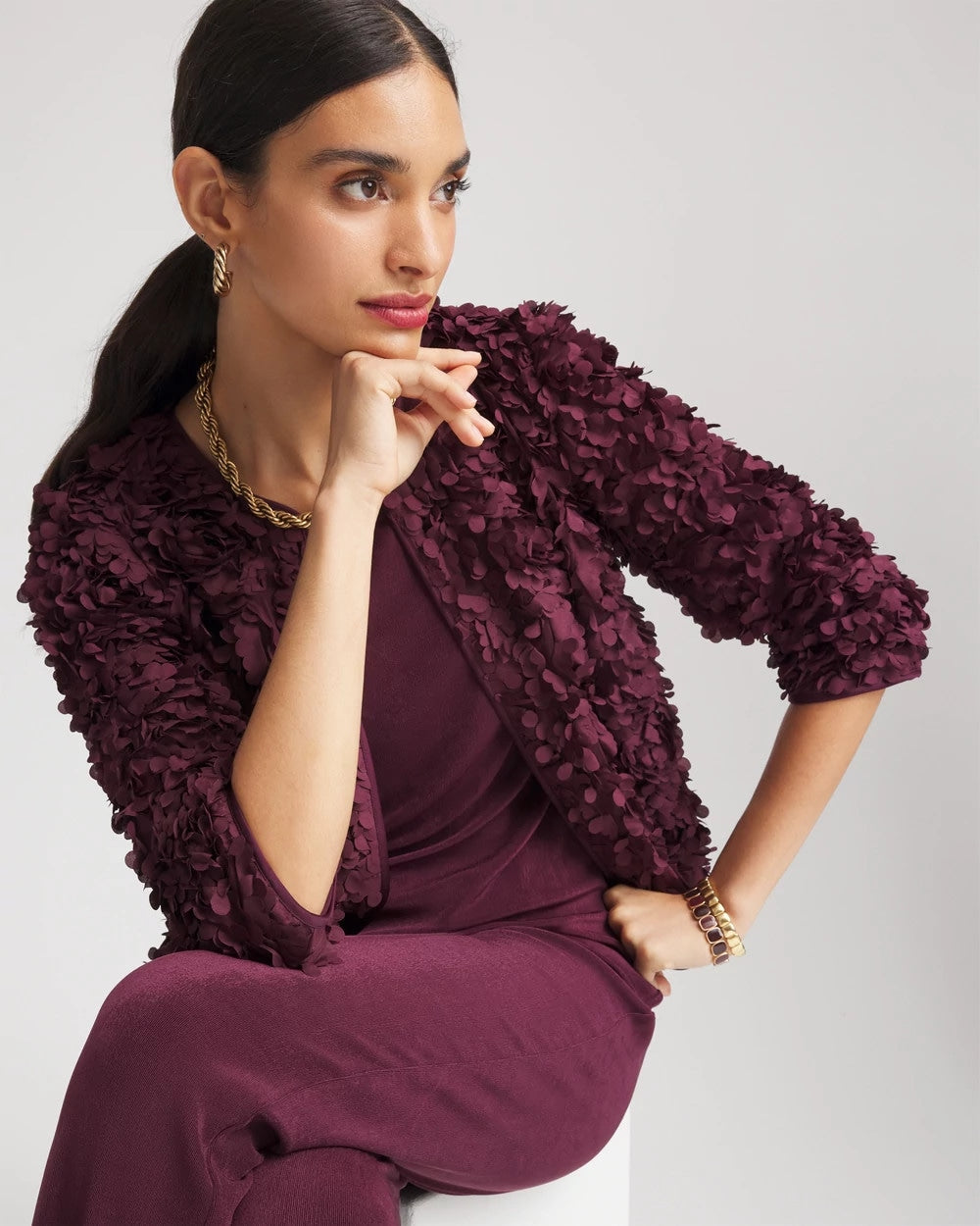 Chico's Quality | Travelers™ Collection Textured Rosette Jacket