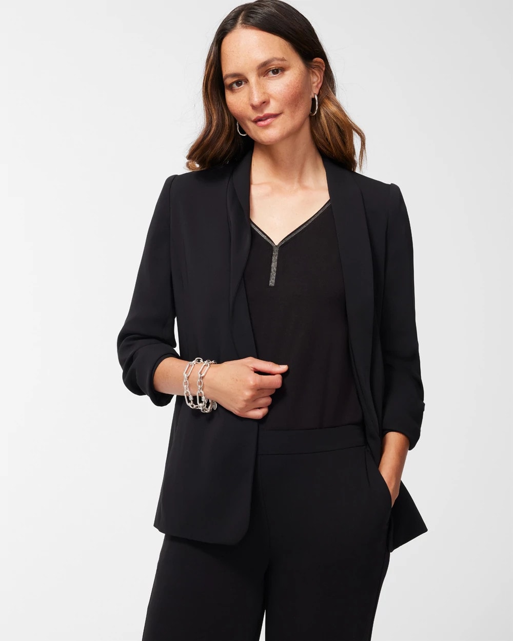 Chico's Sale | Ruched Sleeve Blazer