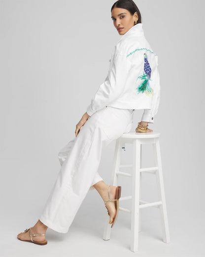 Chico's Recommended | Embroidered Relaxed Denim Jacket
