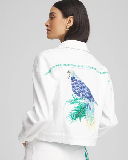 Chico's Recommended | Embroidered Relaxed Denim Jacket