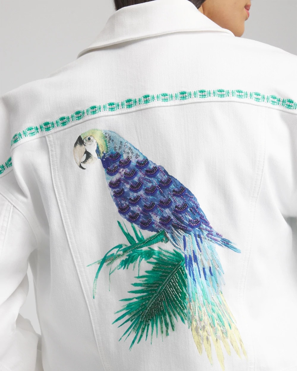 Chico's Recommended | Embroidered Relaxed Denim Jacket