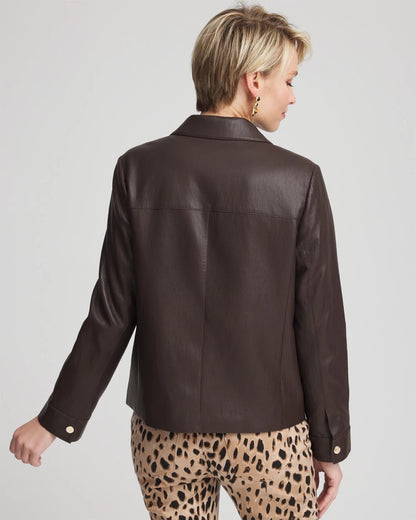 Chico's Essential | Snap Front Faux Leather Jacket
