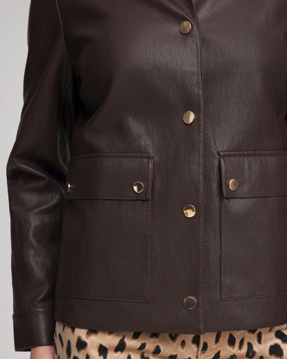 Chico's Essential | Snap Front Faux Leather Jacket