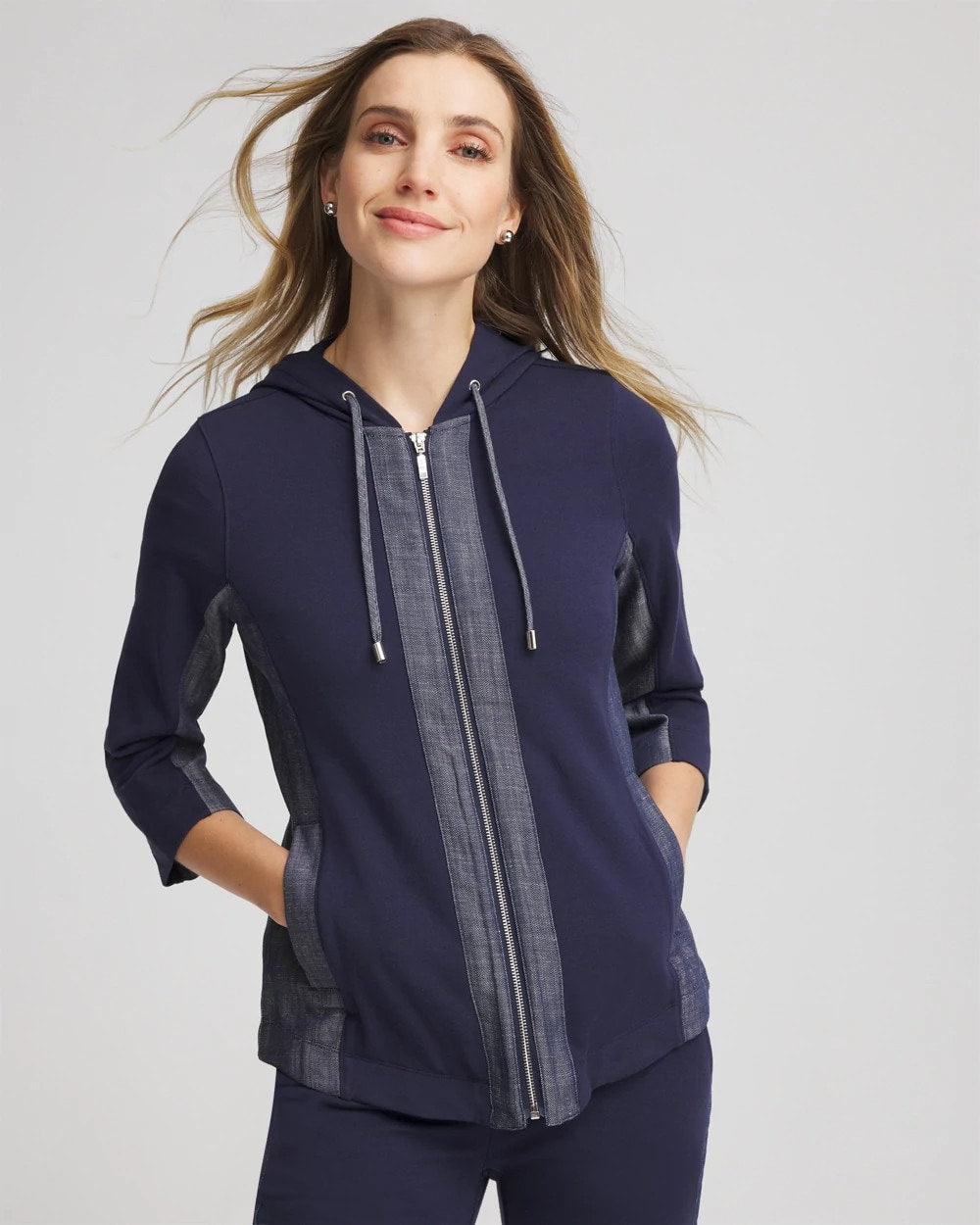 Chico's Discount | Zenergy® French Terry & Chambray Jacket