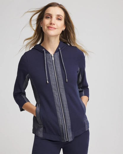 Chico's Discount | Zenergy® French Terry & Chambray Jacket