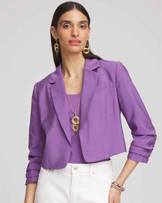 Chico's Featured | Cropped Ruched Sleeve Blazer