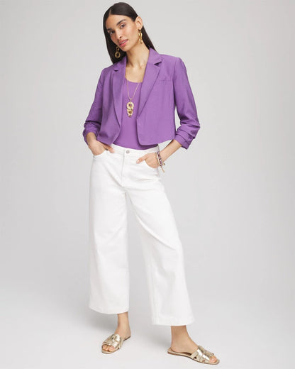 Chico's Featured | Cropped Ruched Sleeve Blazer