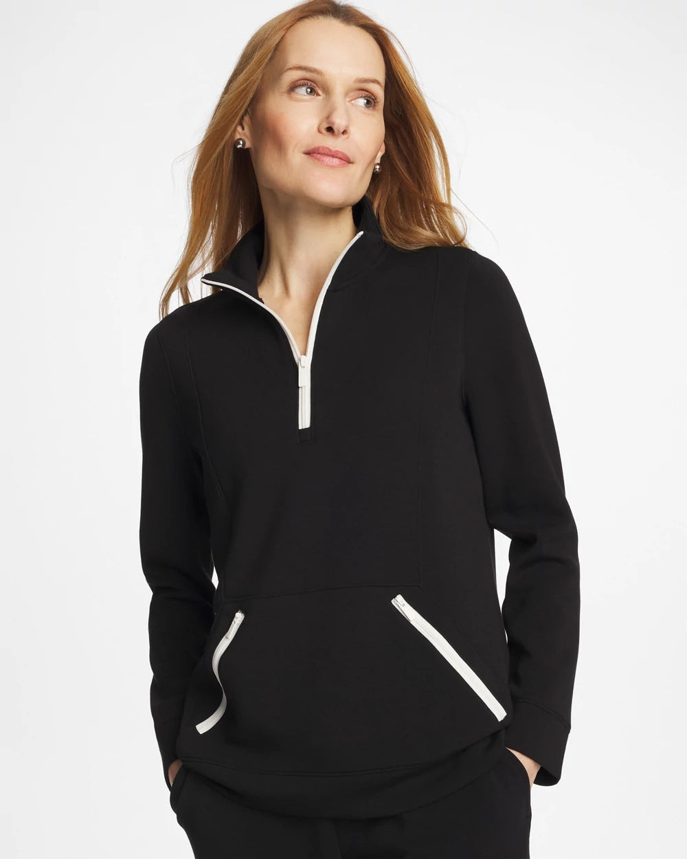 Chico's Sale | Zenergy® Soft Contrast Half Zip Pullover