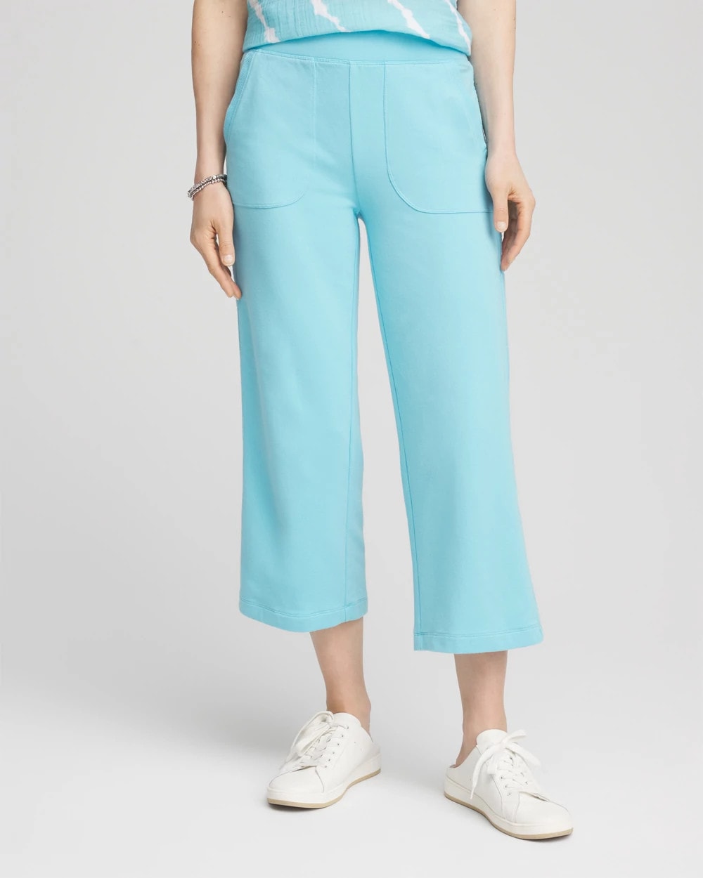 Chico's Premium | Zenergy® French Terry Gauze-Inset Cropped Pants