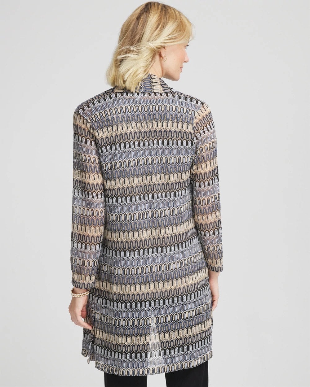 Chico's Customer Favorite | Travelers™ Knit Chevron Open-Front Cardigan