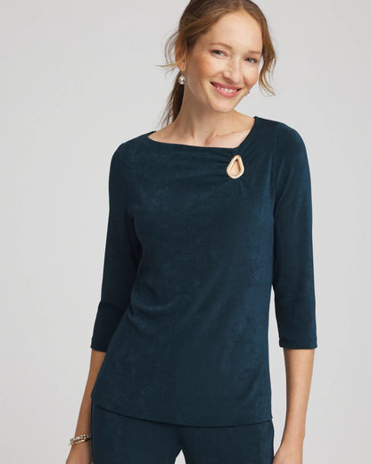 Chico's New | Travelers™ Asymmetrical 3/4 Sleeve Top