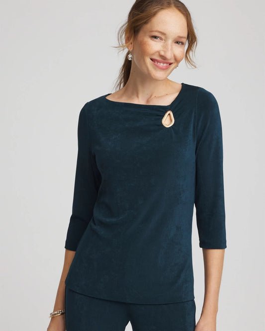 Chico's New | Travelers™ Asymmetrical 3/4 Sleeve Top