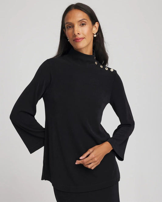 Chico's Deals | Travelers™ Button Mockneck Top