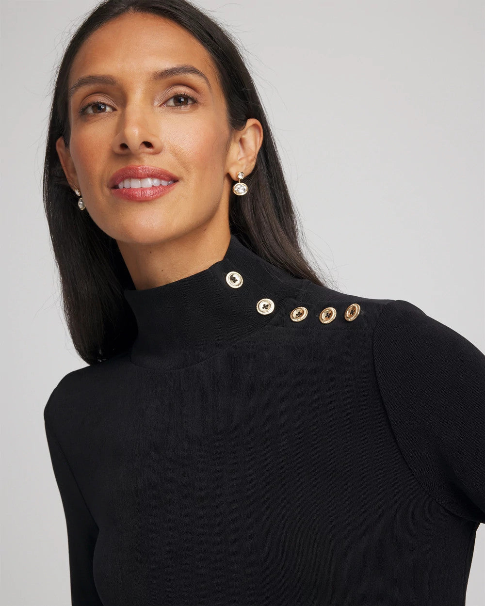 Chico's Deals | Travelers™ Button Mockneck Top