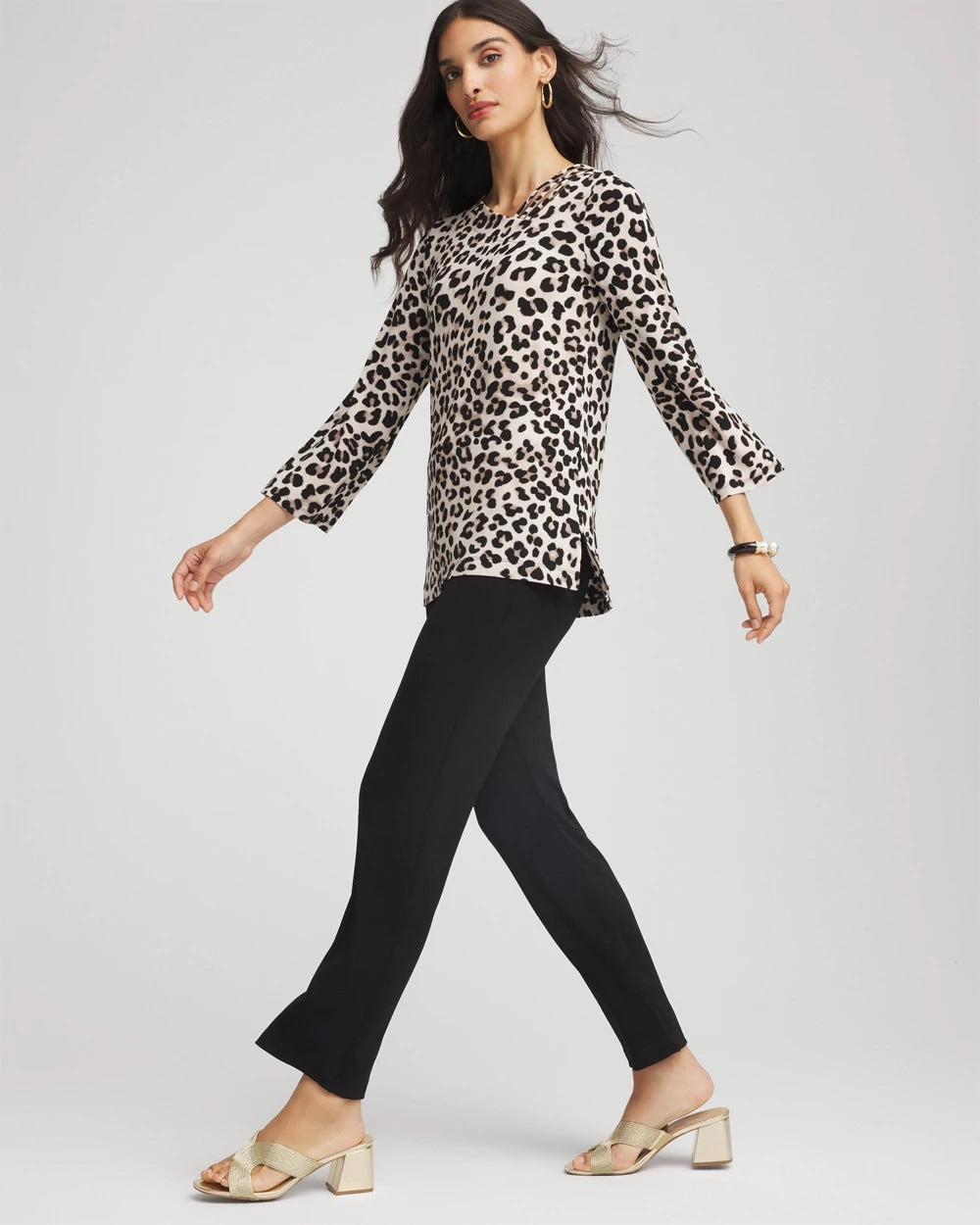 Chico's Premium | Travelers™ Animal-Print Lattice Top