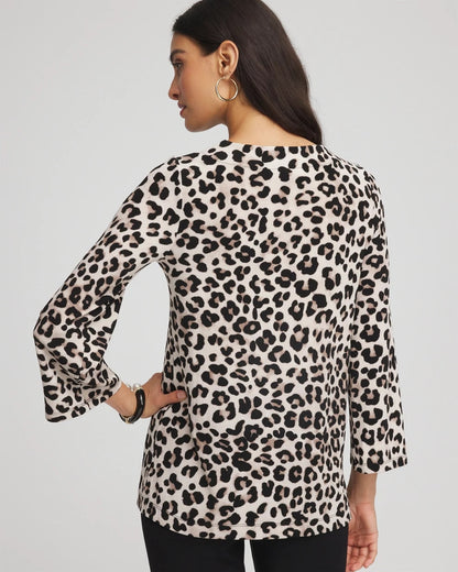 Chico's Premium | Travelers™ Animal-Print Lattice Top