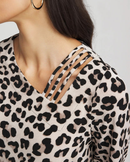 Chico's Premium | Travelers™ Animal-Print Lattice Top