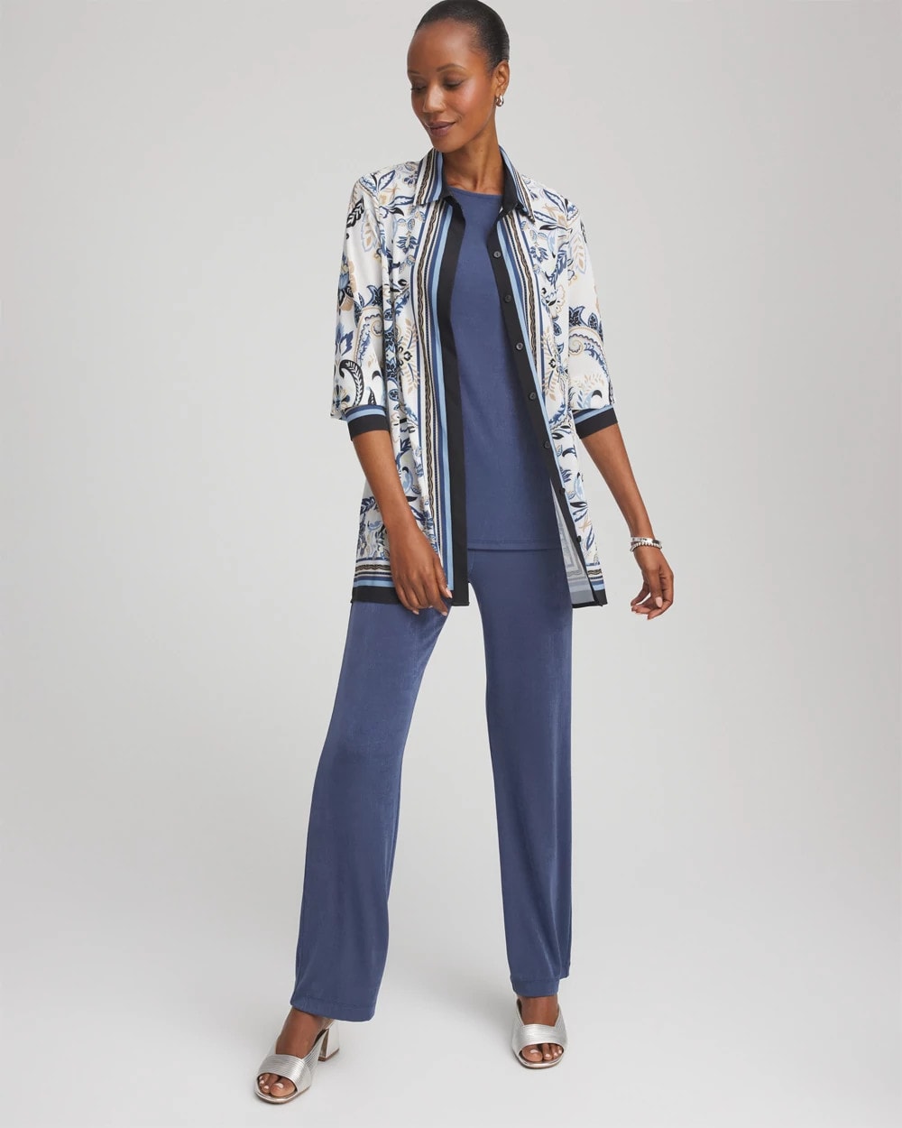 Chico's Special Offer | Travelers™ Collection Paisley Mesh Shirt Jacket
