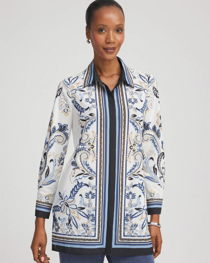 Chico's Special Offer | Travelers™ Collection Paisley Mesh Shirt Jacket
