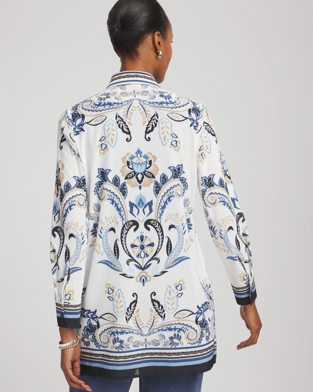 Chico's Special Offer | Travelers™ Collection Paisley Mesh Shirt Jacket