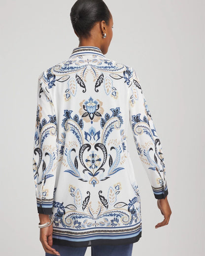 Chico's Special Offer | Travelers™ Collection Paisley Mesh Shirt Jacket