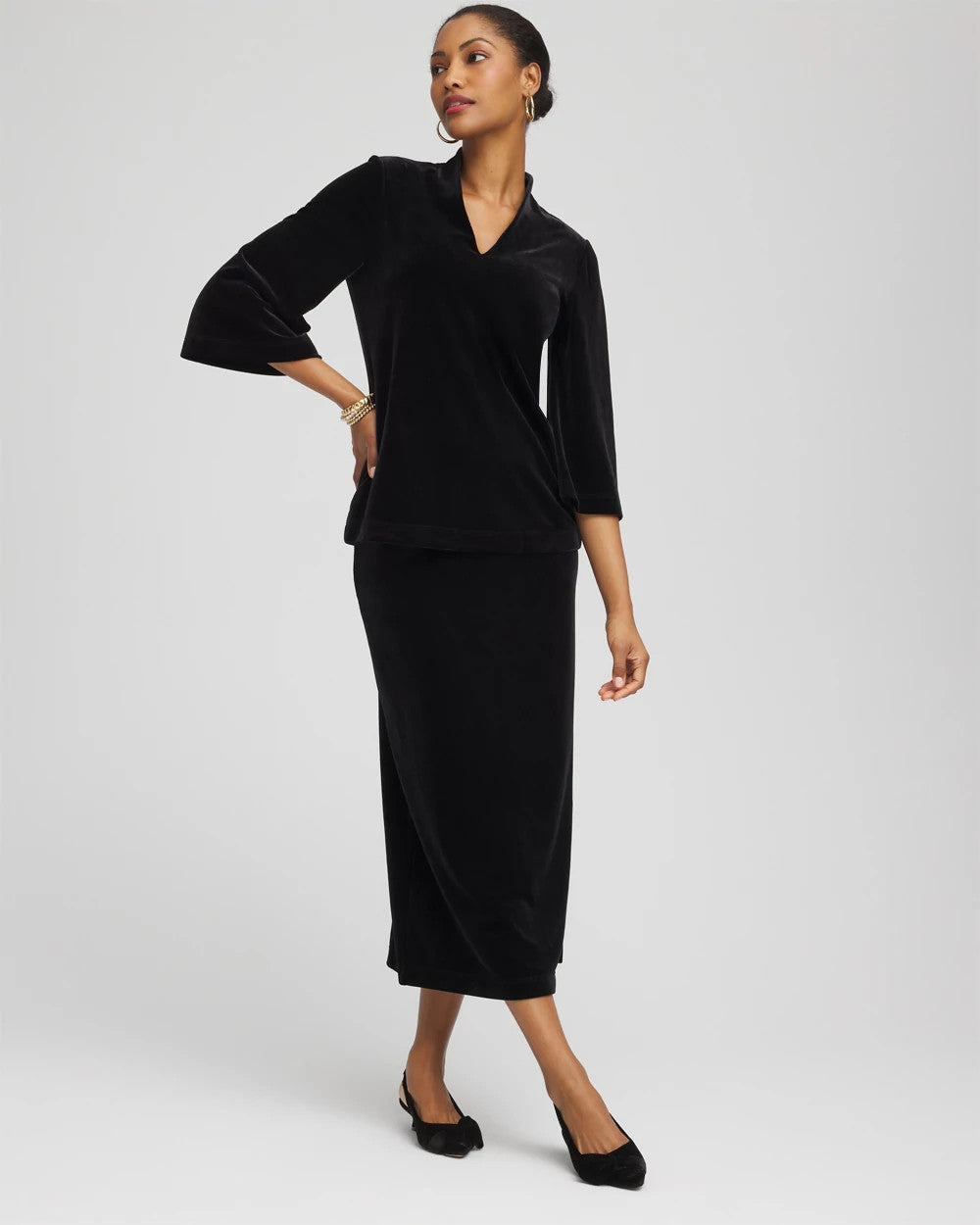 Chico's Value | Travelers™ Velvet V-Neck Kimono Sleeve Top