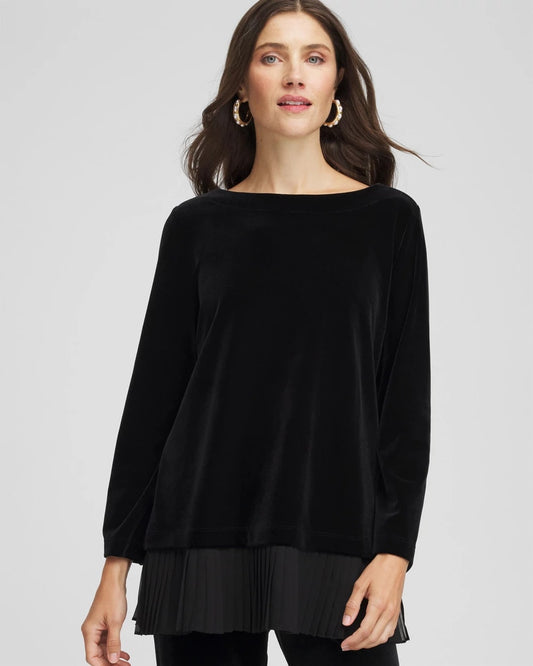 Chico's Customer Favorite | Travelers™ Chiffon Hem Velvet Tunic