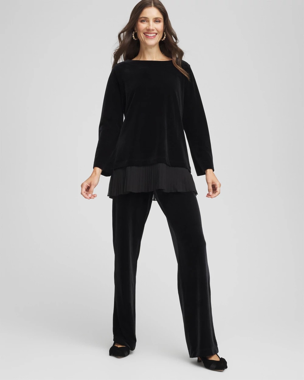 Chico's Customer Favorite | Travelers™ Chiffon Hem Velvet Tunic