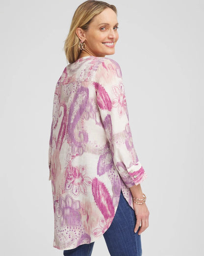 Chico's Trusted | No Iron™ Multi Paisley Linen Tunic
