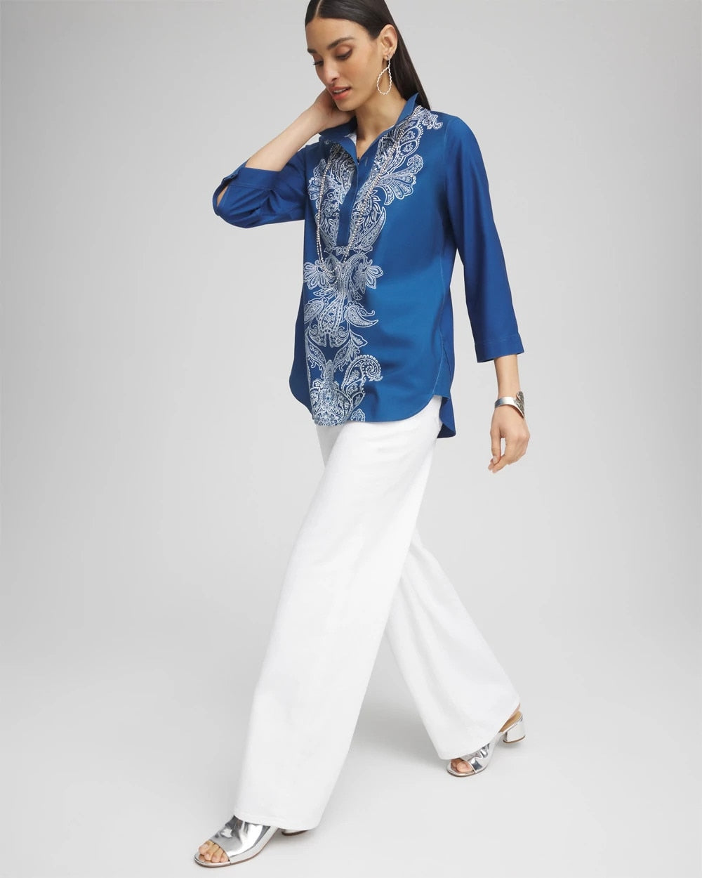 Chico's Quality | No Iron™ Paisley Buttonback Tunic