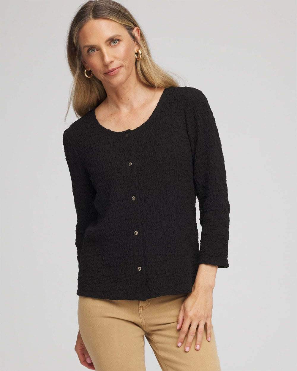 Chico's Great Value | Textured Scoopneck Cardigan