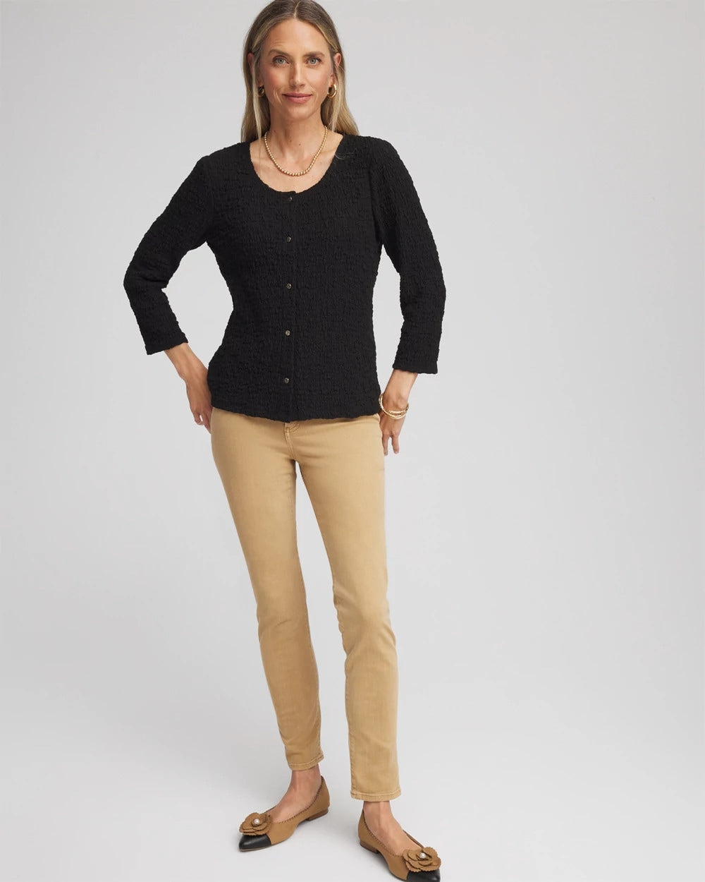 Chico's Great Value | Textured Scoopneck Cardigan