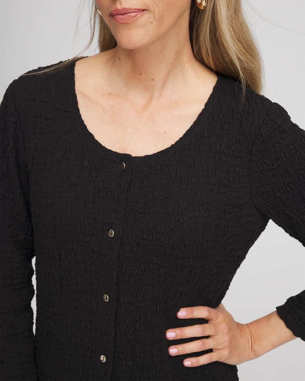 Chico's Great Value | Textured Scoopneck Cardigan