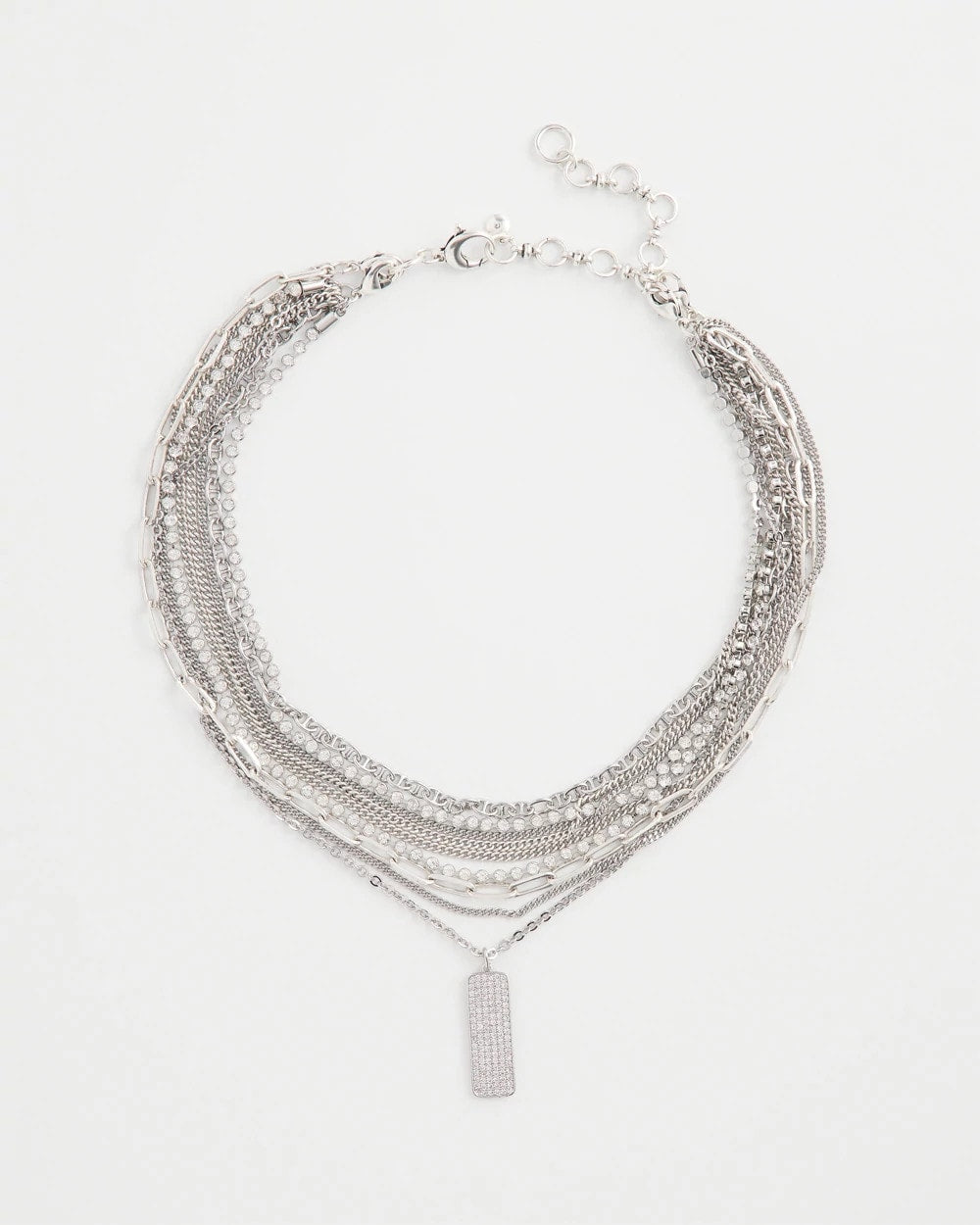 Chico's Deals | Silver Tone Pave Multistrand Necklace