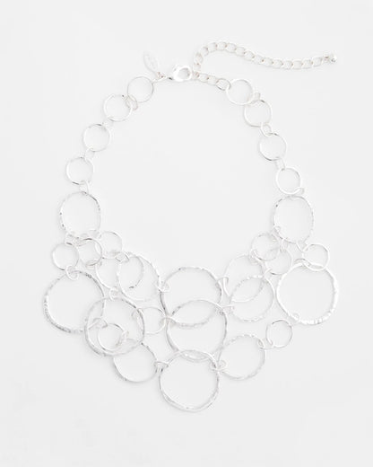 Chico's Customer Favorite | Short Silvertone Multi-Strand Link Necklace