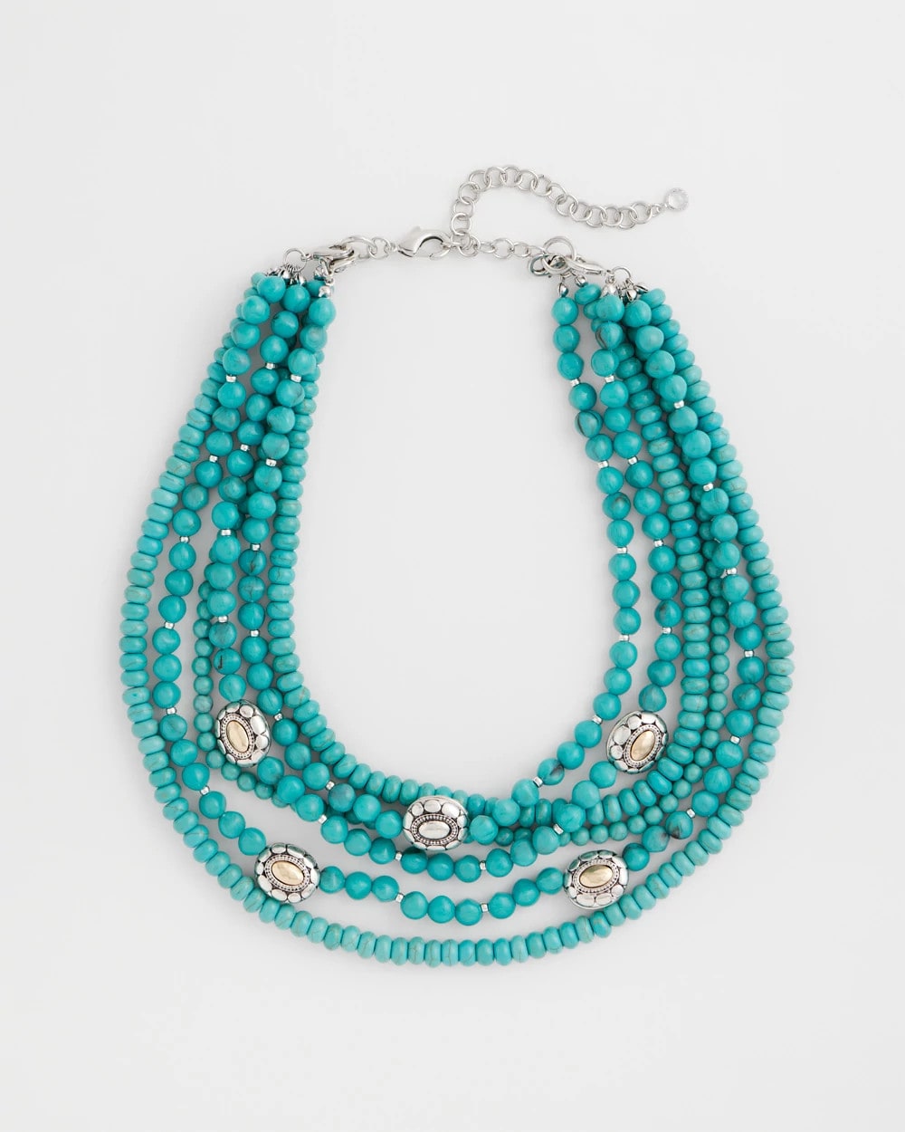 Chico's New | Turquoise Multistrand Bib Necklace