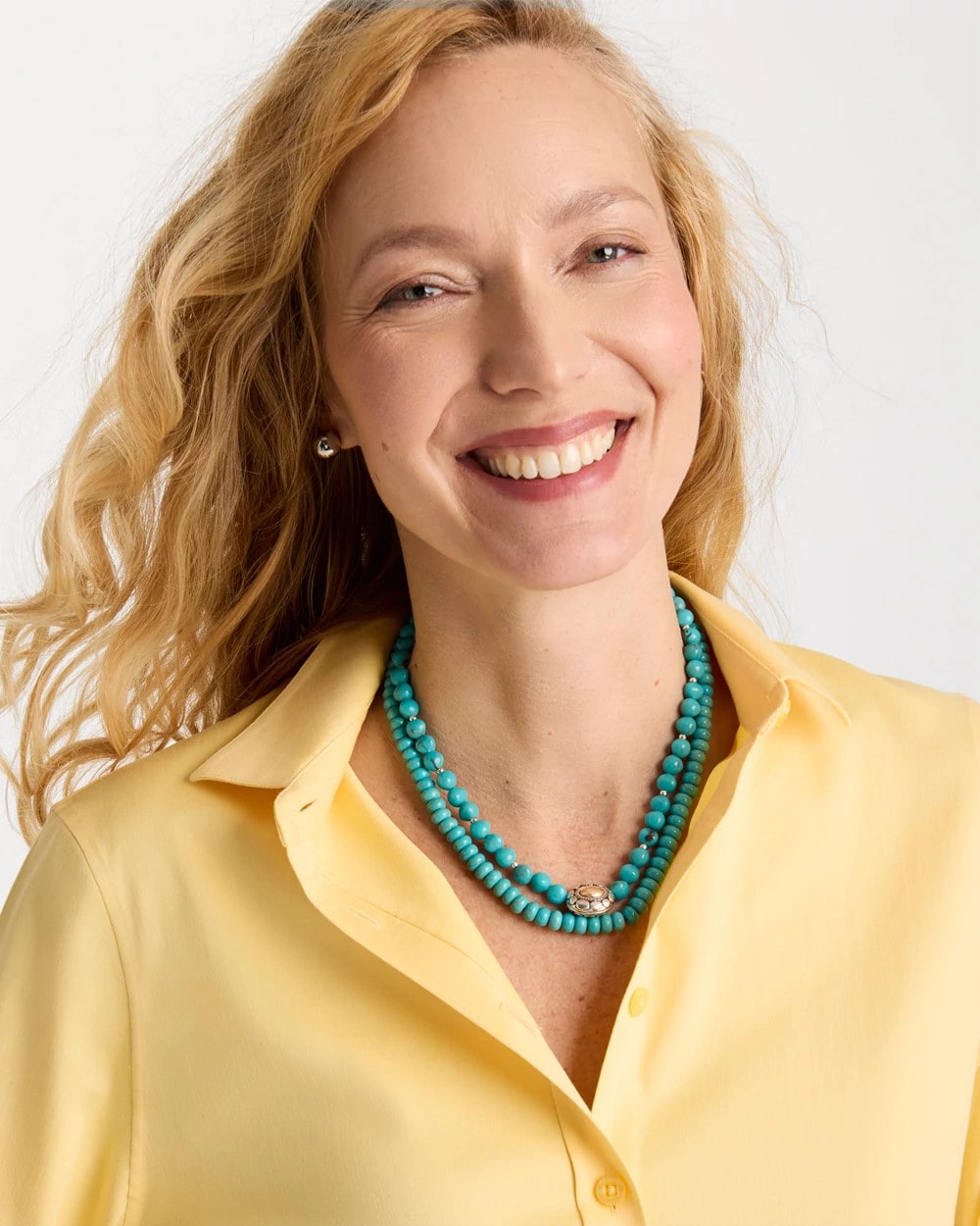Chico's New | Turquoise Multistrand Bib Necklace