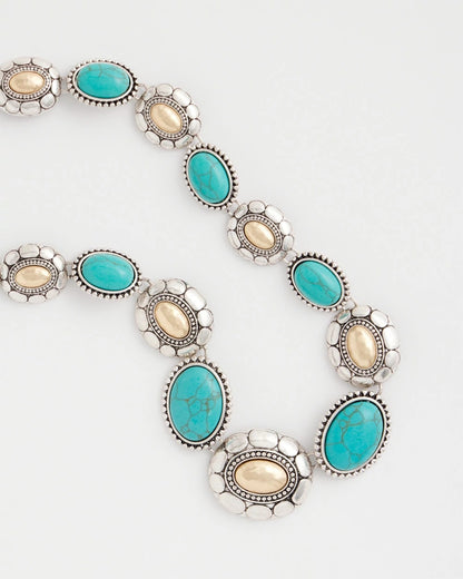Chico's Everyday | Turquoise Mixed Metal Collar Necklace