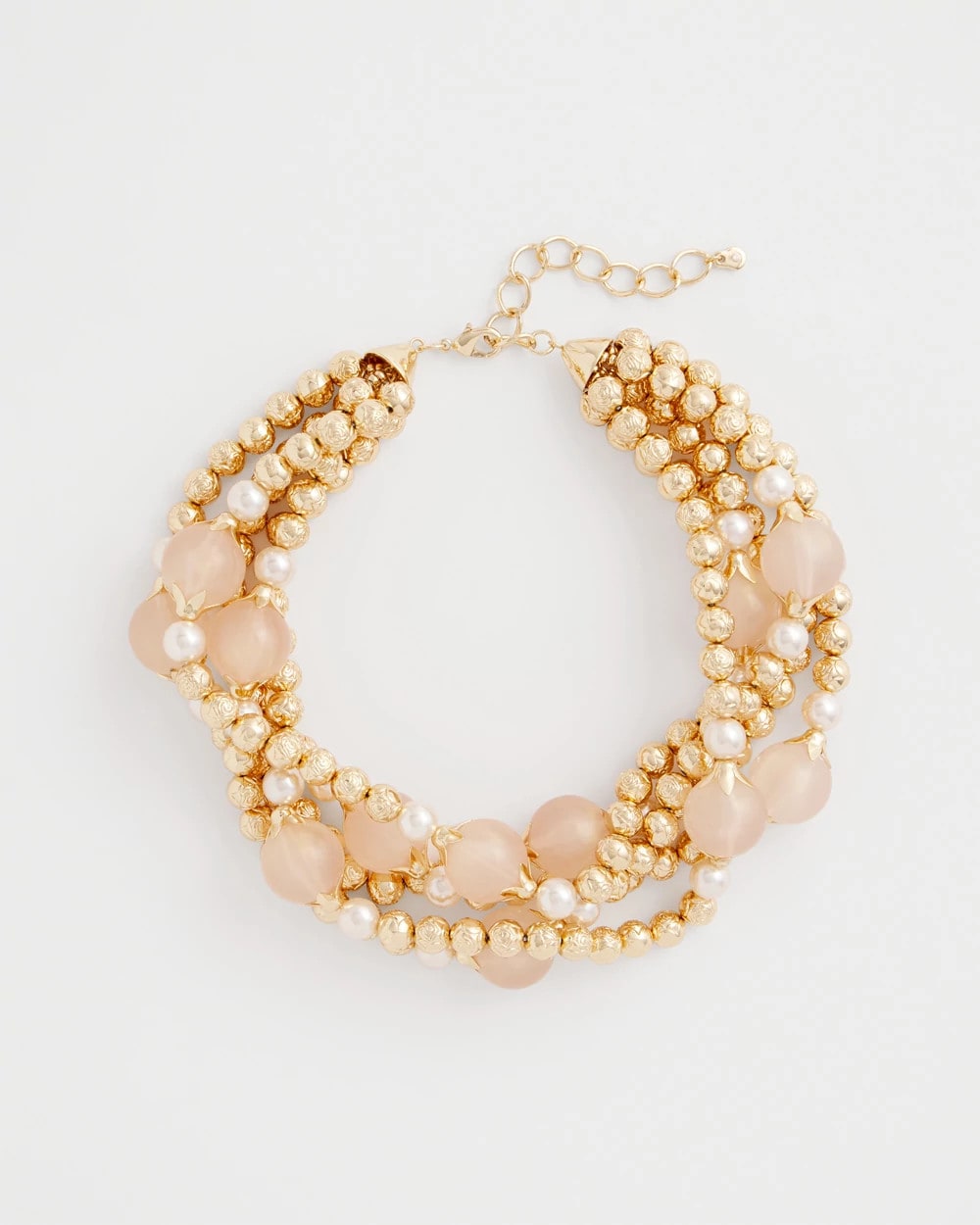 Chico's Exclusive | Gold Pink Chunky Beaded Necklace