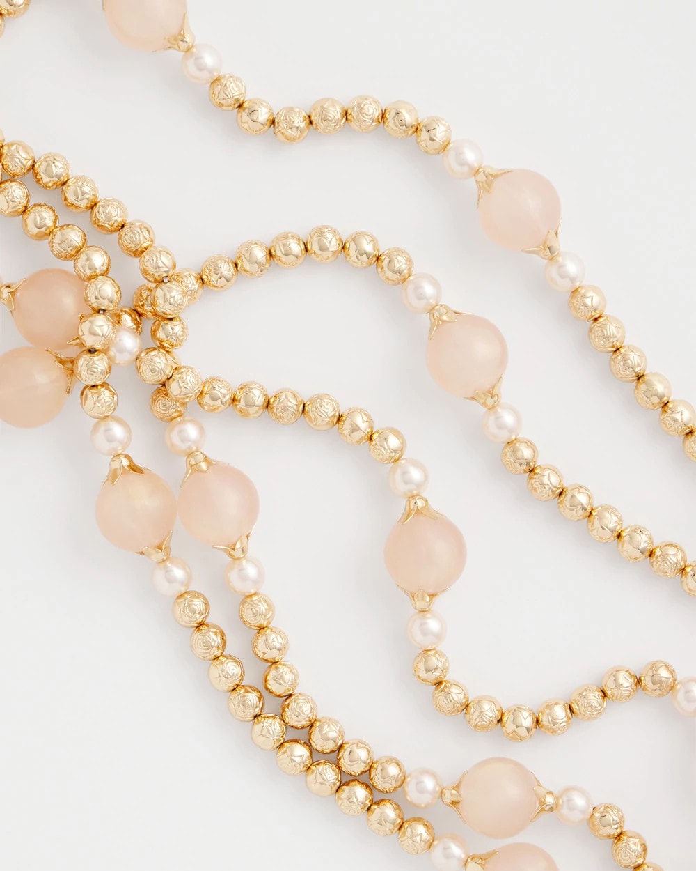 Chico's Exclusive | Gold Pink Chunky Beaded Necklace