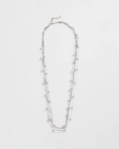Chico's Recommended | Multistrand Beaded Silvertone Necklace